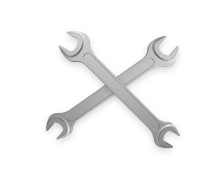 two wrenches crossed cutout