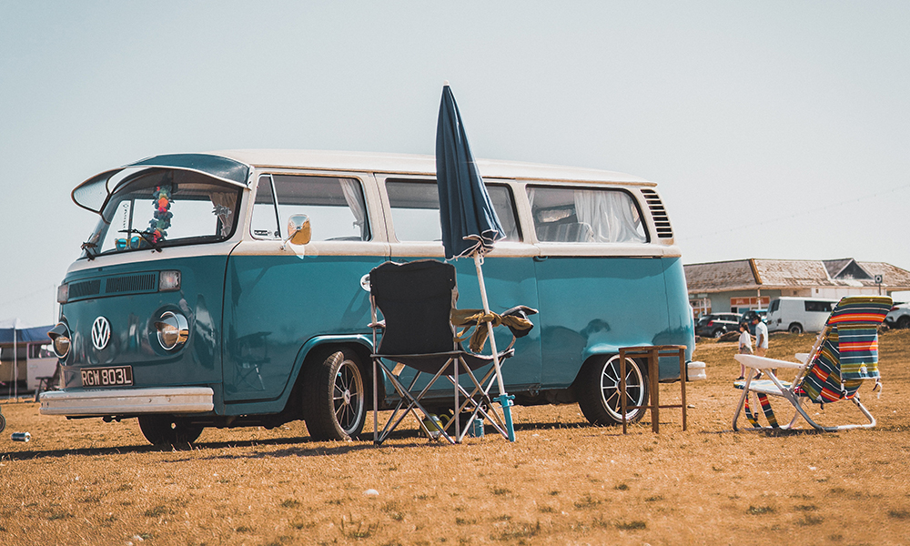 VW campervan on holiday