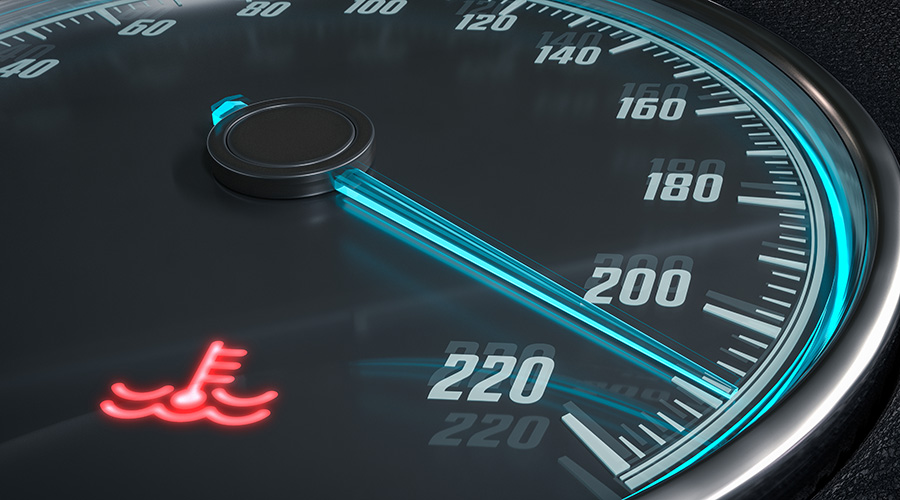 Coolant temperature warning light.