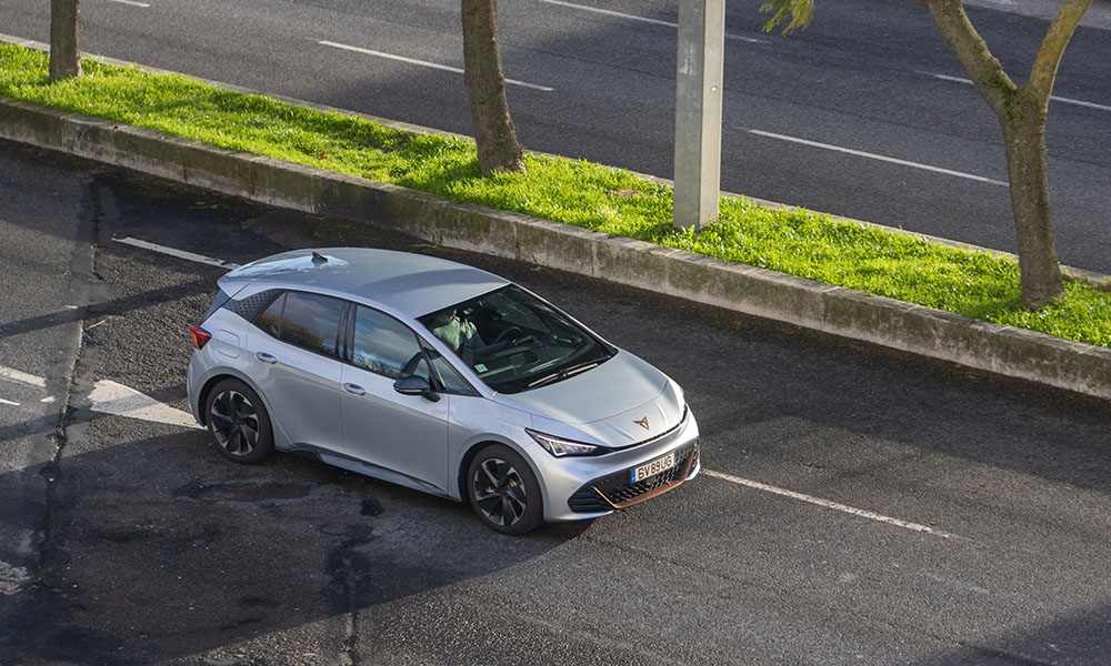Silver CUPRA on road